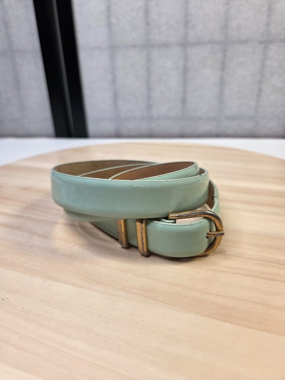 J. Crew Seafoam Green Skinny Leather Belt Women Small